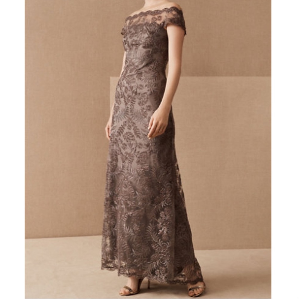 NWT BHLDN Tadashi Shoji Savannah Dress, Dark Pearl, size 12
